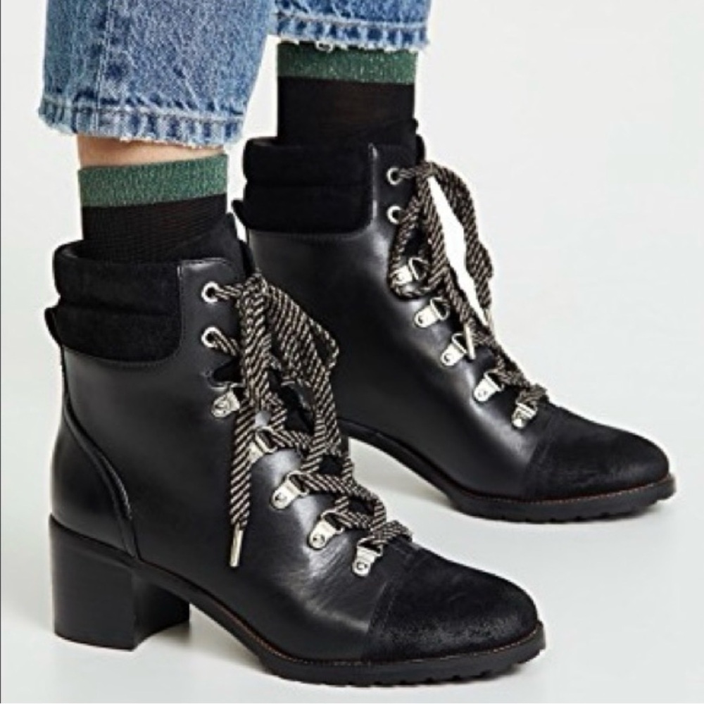 Sam Edelman Black Lace Up Boots